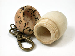 LV-2201 Holly & Palm Nut Acorn Pendant Box, Charm, Pill Holder-SCREW CAP