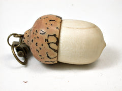 LV-2201 Holly & Palm Nut Acorn Pendant Box, Charm, Pill Holder-SCREW CAP