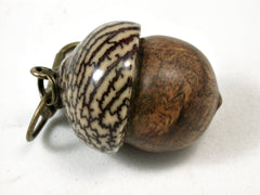 LV-2189 Pollyanna Burl & Betelnut Acorn Pendant Box, Charm, Pill Holder-SCREW CAP