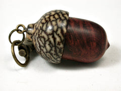LV-2205 Logwood Burl & Betelnut Acorn Pendant Box, Charm, Pill Holder-SCREW CAP