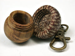 LV-2207 Redbud Burl & Betelnut Acorn Pendant Box, Charm, Pill Holder-SCREW CAP