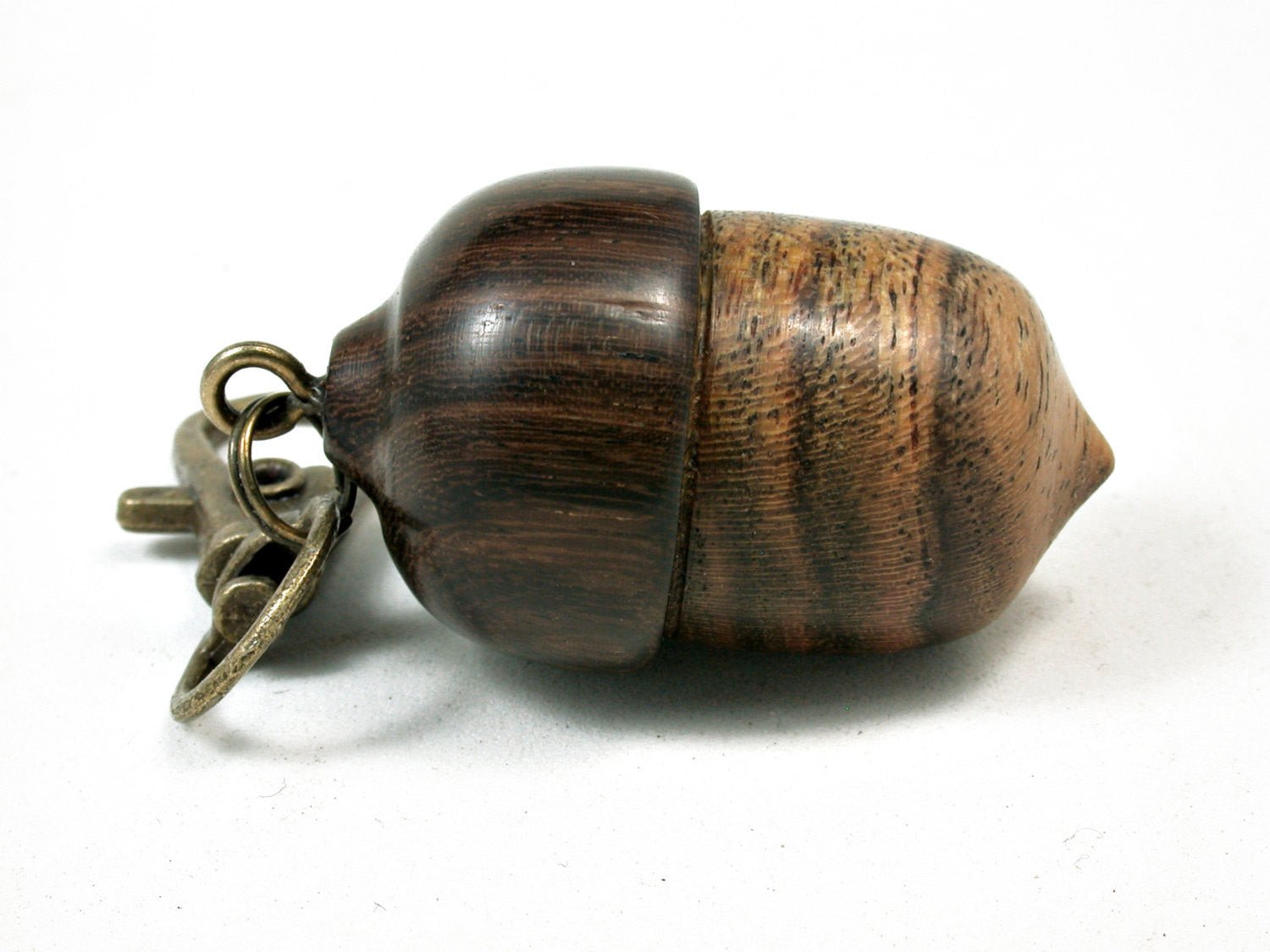 LV-2219 Bocote & Partridgewood Acorn Pendant Box, Charm, Pill Holder-SCREW CAP
