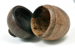 LV-2223 Blue oak Burl & Kou Acorn Jewelry Box, Pill Box, Trinket Box-SCREW CAP