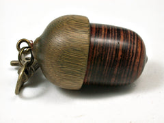 LV-2202 Cocobolo & Verawood Acorn Pendant Box, Charm, Pill Holder-SCREW CAP