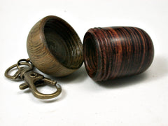 LV-2202 Cocobolo & Verawood Acorn Pendant Box, Charm, Pill Holder-SCREW CAP