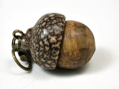 LV-2207 Redbud Burl & Betelnut Acorn Pendant Box, Charm, Pill Holder-SCREW CAP