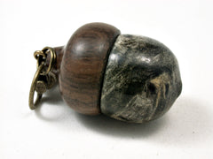 LV-2213 Buckeye Burl & Leadwood Acorn Pendant Box, Charm, Pill Holder-SCREW CAP