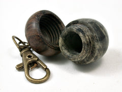 LV-2213 Buckeye Burl & Leadwood Acorn Pendant Box, Charm, Pill Holder-SCREW CAP