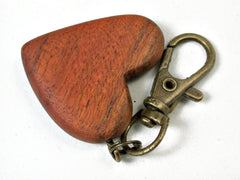 LV-2238 Pernambuco Wooden Heart Charm, Keychain, Valentine, Wedding Gift-HAND CARVED