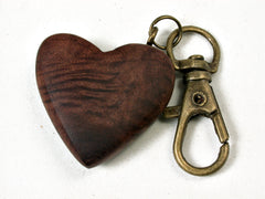 LV-2233 Manzanita Burl Wooden Heart Shaped Charm, Keychain, Valentine, Wedding Gift-HAND CARVED