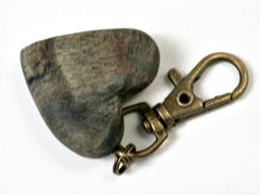 LV-2239 California Buckeye Wooden Heart Charm, Keychain, Valentine, Wedding, Anniversary Gift-Unique Hand Made