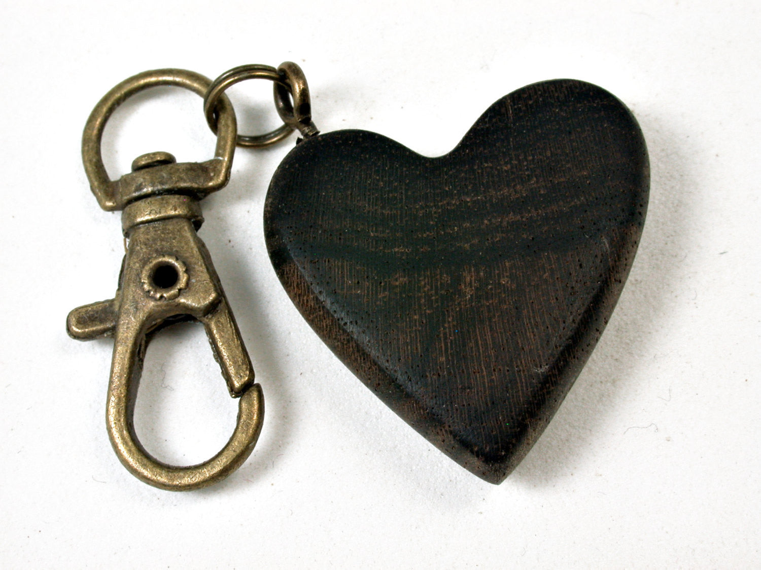 LV-2244 Zirocote Wooden Heart Charm, Keychain, Wedding, Valentine Gift-HAND CARVED