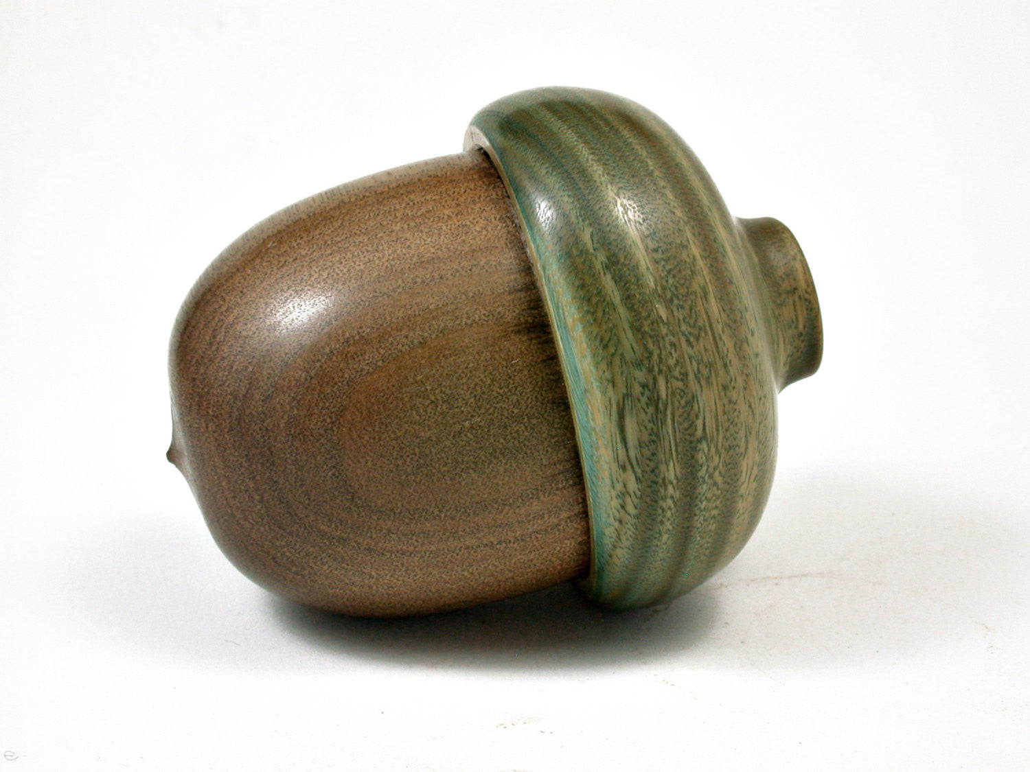LV-2224 Ancient Kauri & Verawood Acorn Jewelry Box, Pill Box, Trinket Box-SCREW CAP
