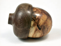 LV-2225 Quaking Aspen & Black Walnut Acorn Jewelry Box, Pill Box, Trinket Box-SCREW CAP