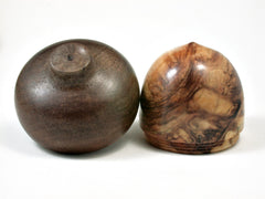 LV-2225 Quaking Aspen & Black Walnut Acorn Jewelry Box, Pill Box, Trinket Box-SCREW CAP