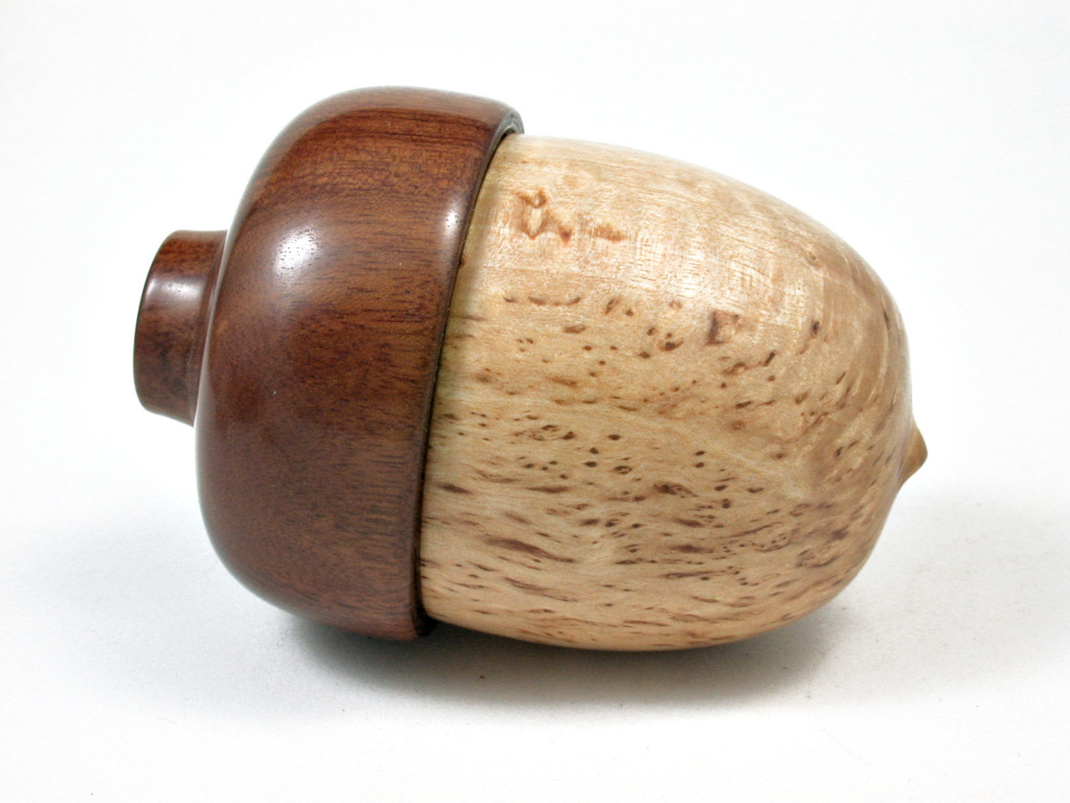 LV-2227 Masur Birch & Mopani Acorn Jewelry Box, Pill Box, Trinket Box-SCREW CAP