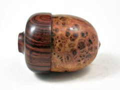LV-2229 Maidou Burl & Cocobolo Acorn Jewelry Box, Pill Box, Trinket Box-SCREW CAP