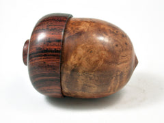 LV-2229 Maidou Burl & Cocobolo Acorn Jewelry Box, Pill Box, Trinket Box-SCREW CAP