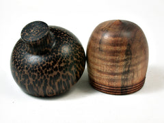 LV-2251 Curly Koa & Black Palm Acorn Jewelry, Ring Box, Pill Box, Trinket Box-SCREW CAP