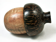 LV-2251 Curly Koa & Black Palm Acorn Jewelry, Ring Box, Pill Box, Trinket Box-SCREW CAP