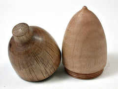 LV-2252 Curly Maple & Live Oak Acorn Jewelry, Ring Box, Pill Box, Trinket Box-SCREW CAP