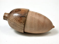LV-2252 Curly Maple & Live Oak Acorn Jewelry, Ring Box, Pill Box, Trinket Box-SCREW CAP