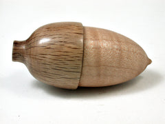 LV-2252 Curly Maple & Live Oak Acorn Jewelry, Ring Box, Pill Box, Trinket Box-SCREW CAP