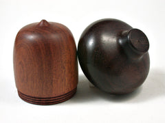 LV-2253 Pernambuco & Brazilian Rosewood Acorn Jewelry, Ring Box, Pill Box, Trinket Box-SCREW CAP