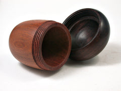 LV-2253 Pernambuco & Brazilian Rosewood Acorn Jewelry, Ring Box, Pill Box, Trinket Box-SCREW CAP
