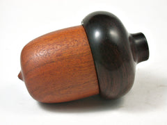 LV-2253 Pernambuco & Brazilian Rosewood Acorn Jewelry, Ring Box, Pill Box, Trinket Box-SCREW CAP