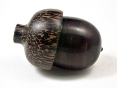 Reserved for Mary: LV-2256 Bois de Rose & Black Palm Acorn Jewelry, Ring Box, Pill Box, Trinket Box-SCREW CAP