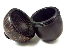 Reserved for Mary: LV-2256 Bois de Rose & Black Palm Acorn Jewelry, Ring Box, Pill Box, Trinket Box-SCREW CAP