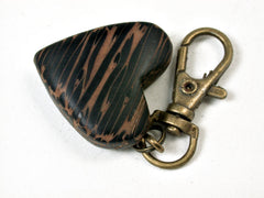 LV-2241 Black Palm Wooden Heart Charm, Keychain, Wedding, Valentine Gift-HAND CARVED