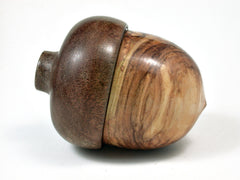 LV-2225 Quaking Aspen & Black Walnut Acorn Jewelry Box, Pill Box, Trinket Box-SCREW CAP
