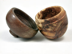 LV-2225 Quaking Aspen & Black Walnut Acorn Jewelry Box, Pill Box, Trinket Box-SCREW CAP