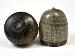 LV-2226 Curly Buckeye & Black Palm Acorn Jewelry Box, Pill Box, Trinket Box-SCREW CAP
