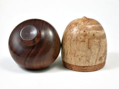 LV-2227 Masur Birch & Mopani Acorn Jewelry Box, Pill Box, Trinket Box-SCREW CAP