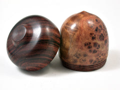 LV-2229 Maidou Burl & Cocobolo Acorn Jewelry Box, Pill Box, Trinket Box-SCREW CAP