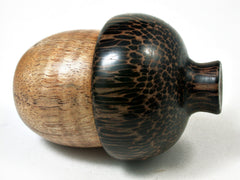LV-2251 Curly Koa & Black Palm Acorn Jewelry, Ring Box, Pill Box, Trinket Box-SCREW CAP