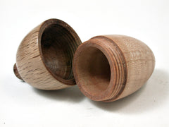 LV-2252 Curly Maple & Live Oak Acorn Jewelry, Ring Box, Pill Box, Trinket Box-SCREW CAP