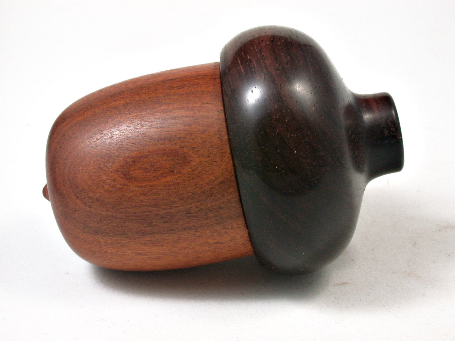 LV-2253 Pernambuco & Brazilian Rosewood Acorn Jewelry, Ring Box, Pill Box, Trinket Box-SCREW CAP