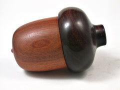 LV-2253 Pernambuco & Brazilian Rosewood Acorn Jewelry, Ring Box, Pill Box, Trinket Box-SCREW CAP