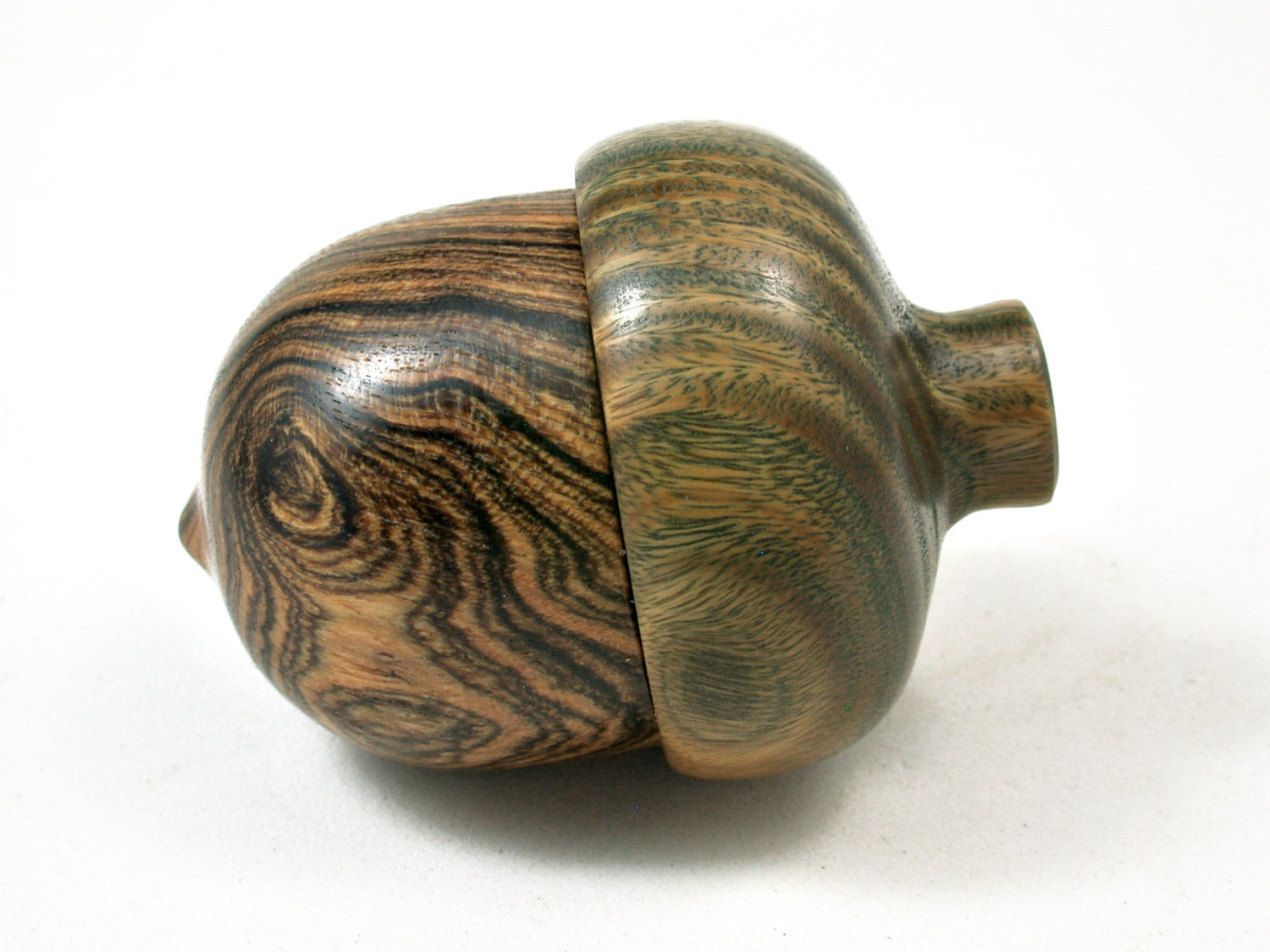LV-2255 Bocote & Verawood Acorn Jewelry, Ring Box, Pill Box, Trinket Box-SCREW CAP