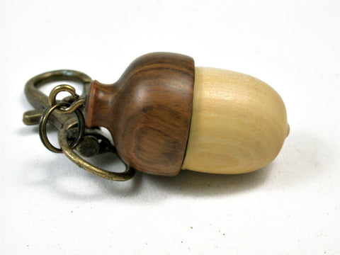 LV-2197 Acorn Pendant Box, Charm, Pill Holder from Boxwood & Lignum Vitae-SCREW CAP