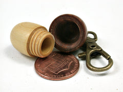 LV-2197 Acorn Pendant Box, Charm, Pill Holder from Boxwood & Lignum Vitae-SCREW CAP