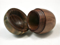LV-2257 Mopani & Verawood Acorn Jewelry, Ring Box, Pill Box, Trinket Box-SCREW CAP
