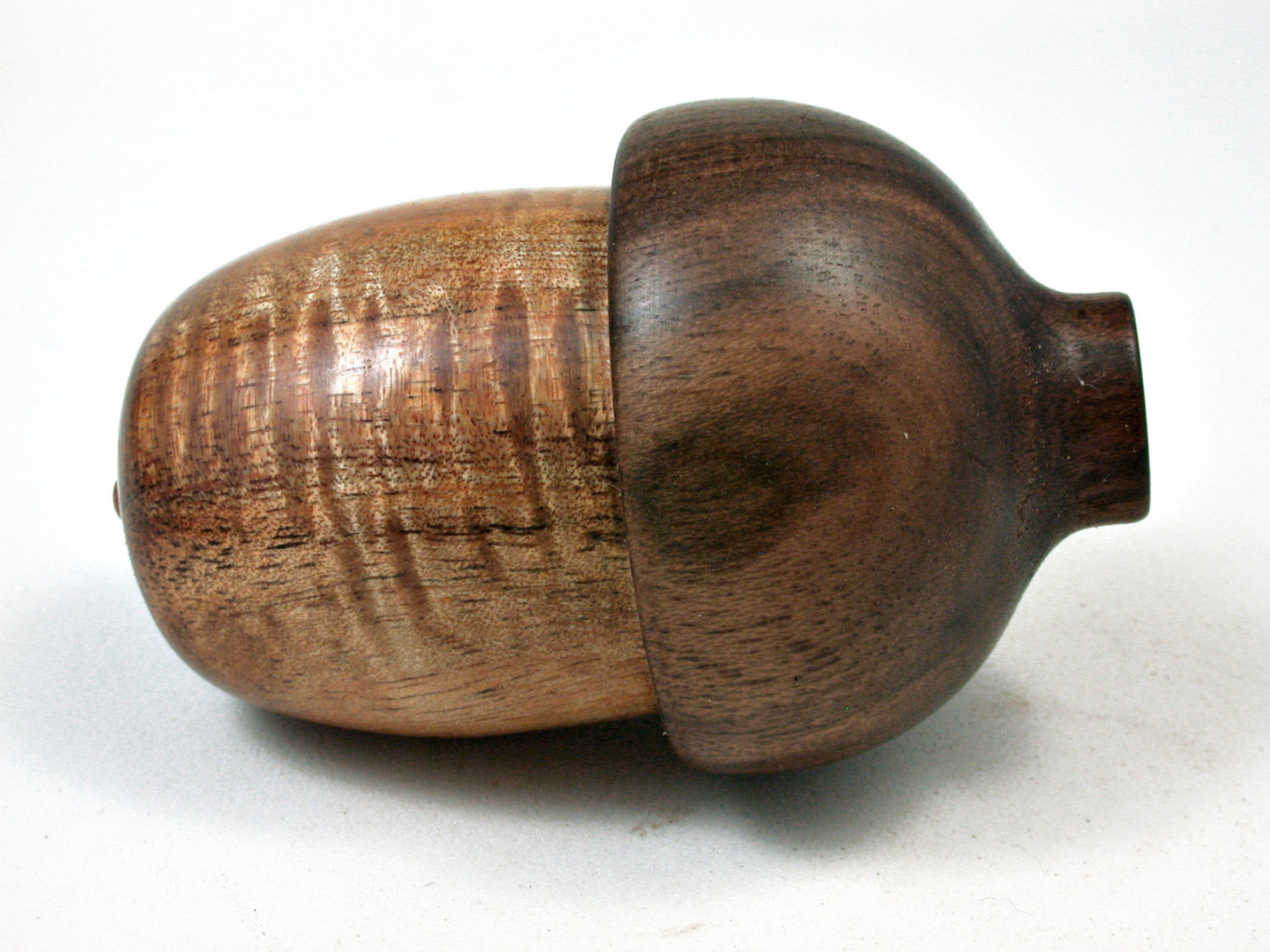 LV-2259 Curly Koa with Kou Acorn Jewelry, Ring Box, Pill Box, Trinket Box-SCREW CAP