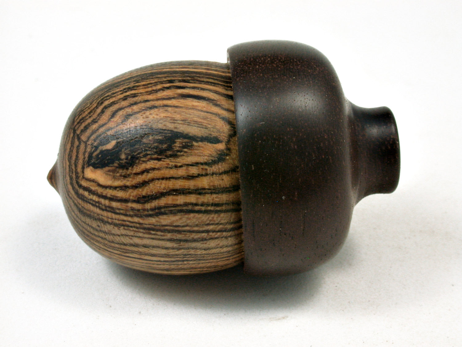 LV-2260 Bocote & Maga Acorn Jewelry, Ring Box, Pill Box, Trinket Box-SCREW CAP