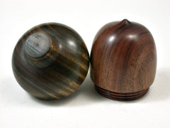 LV-2257 Mopani & Verawood Acorn Jewelry, Ring Box, Pill Box, Trinket Box-SCREW CAP