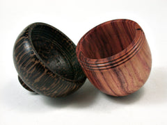 LV-2258 Tulipwood & Black Palm Acorn Jewelry, Ring Box, Pill Box, Trinket Box-SCREW CAP